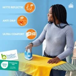 Laundryspecialist 6 Laagse AIRPRO Strijkplankhoes - 50% Sneller Strijken - Geen Water Meer Onder Je Strijkplank - Maat L/XL Voor Een Breedte Van 39 Tot 53 Cm En Een Lengte Van 120 Tot 141 Cm -Reinigingsapparaten Winkel 1200x1200 1637