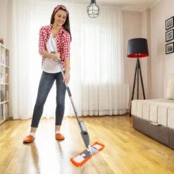 Clever Clean, Prime Spray Mop - Vloerwisser Met Spray Functie – Oranje/Grijs – Dweilsysteem Voor Alle Vloeren Met Microvezel Dweil -Reinigingsapparaten Winkel 1200x1200 220