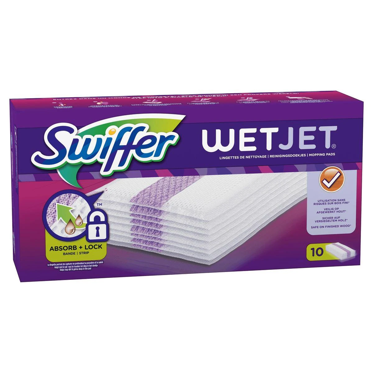 Swiffer WetJet Reinigingsdoekjes - Voordeelverpakking 8 X 10 Navullingen 4 Swiffer WetJet Reinigingsdoekjes - Voordeelverpakking 8 X 10 Navullingen - Afbeelding 2