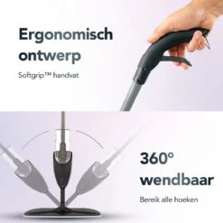 Zwarte Vloerwisser Met Spray Functie - Dweil - Spray Mop - Vloermop 130cm Steel - Schoonmaak Dweilsysteem - 42cm Wisbreedte Dweil - Vloertrekker Met Steel - Vloerreiniger - Dweilstok -Reinigingsapparaten Winkel 1200x1200 238