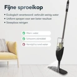 Zwarte Vloerwisser Met Spray Functie - Dweil - Spray Mop - Vloermop 130cm Steel - Schoonmaak Dweilsysteem - 42cm Wisbreedte Dweil - Vloertrekker Met Steel - Vloerreiniger - Dweilstok -Reinigingsapparaten Winkel 1200x1200 239