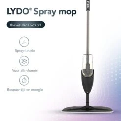 Zwarte Vloerwisser Met Spray Functie - Dweil - Spray Mop - Vloermop 130cm Steel - Schoonmaak Dweilsysteem - 42cm Wisbreedte Dweil - Vloertrekker Met Steel - Vloerreiniger - Dweilstok -Reinigingsapparaten Winkel 1200x1200 241