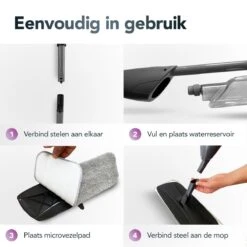 Zwarte Vloerwisser Met Spray Functie - Dweil - Spray Mop - Vloermop 130cm Steel - Schoonmaak Dweilsysteem - 42cm Wisbreedte Dweil - Vloertrekker Met Steel - Vloerreiniger - Dweilstok -Reinigingsapparaten Winkel 1200x1200 242