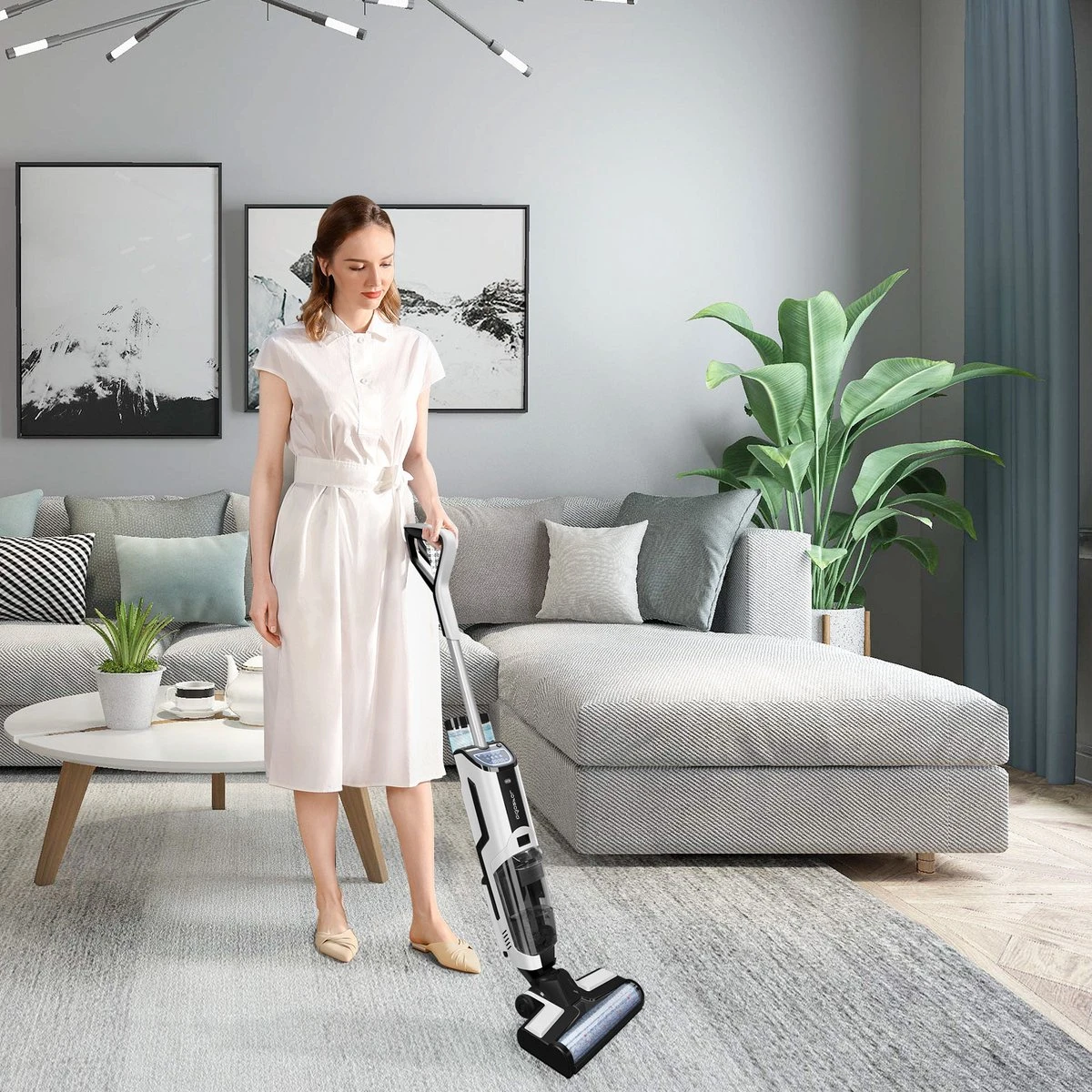 Aigostar 3 In 1 Vloerreiniger - Stofzuiger En Dweilen In 1 - Steelstofzuiger Met Dweilfunctie - Dweilapparaat Draadloos - Whale 33ZDR 9 Aigostar 3 In 1 Vloerreiniger - Stofzuiger En Dweilen In 1 - Steelstofzuiger Met Dweilfunctie - Dweilapparaat Draadloos - Whale 33ZDR - Afbeelding 7