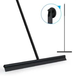 Avalo Vloertrekker Met Steel - Luxe Vloerwisser - Aluminium Water Trekker - Douche Wisser - Badkamer - Zwart - 136x40 CM