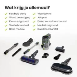 Qoncillio® Steelstofzuiger - Draadloos - Dweilfunctie - Digitaal Display - Stofzuiger & Kruimelzuiger Zonder Zak -Reinigingsapparaten Winkel 1200x1200 385