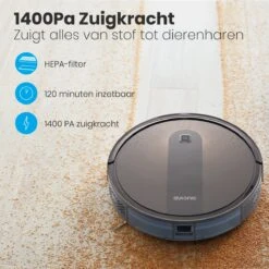 Auronic Robotstofzuiger - WiFi En App - 1400Pa - Automatisch Laadstation - Dubbel Filtersysteem - Zwart -Reinigingsapparaten Winkel 1200x1200 439