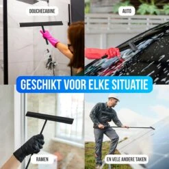 Avalo Vloertrekker Met Steel - Luxe Vloerwisser - Aluminium Water Trekker - Douche Wisser - Badkamer - Zwart - 136x40 CM -Reinigingsapparaten Winkel 1200x1200 45