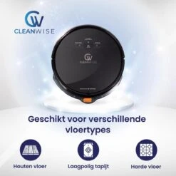 CleanWise - D2 Deluxe - Robotstofzuiger Met Dweilfunctie - Dweilrobot - Robot Stofzuiger - Stofzuiger Robot - Robotstofzuiger Met Laadstation -Reinigingsapparaten Winkel 1200x1200 467