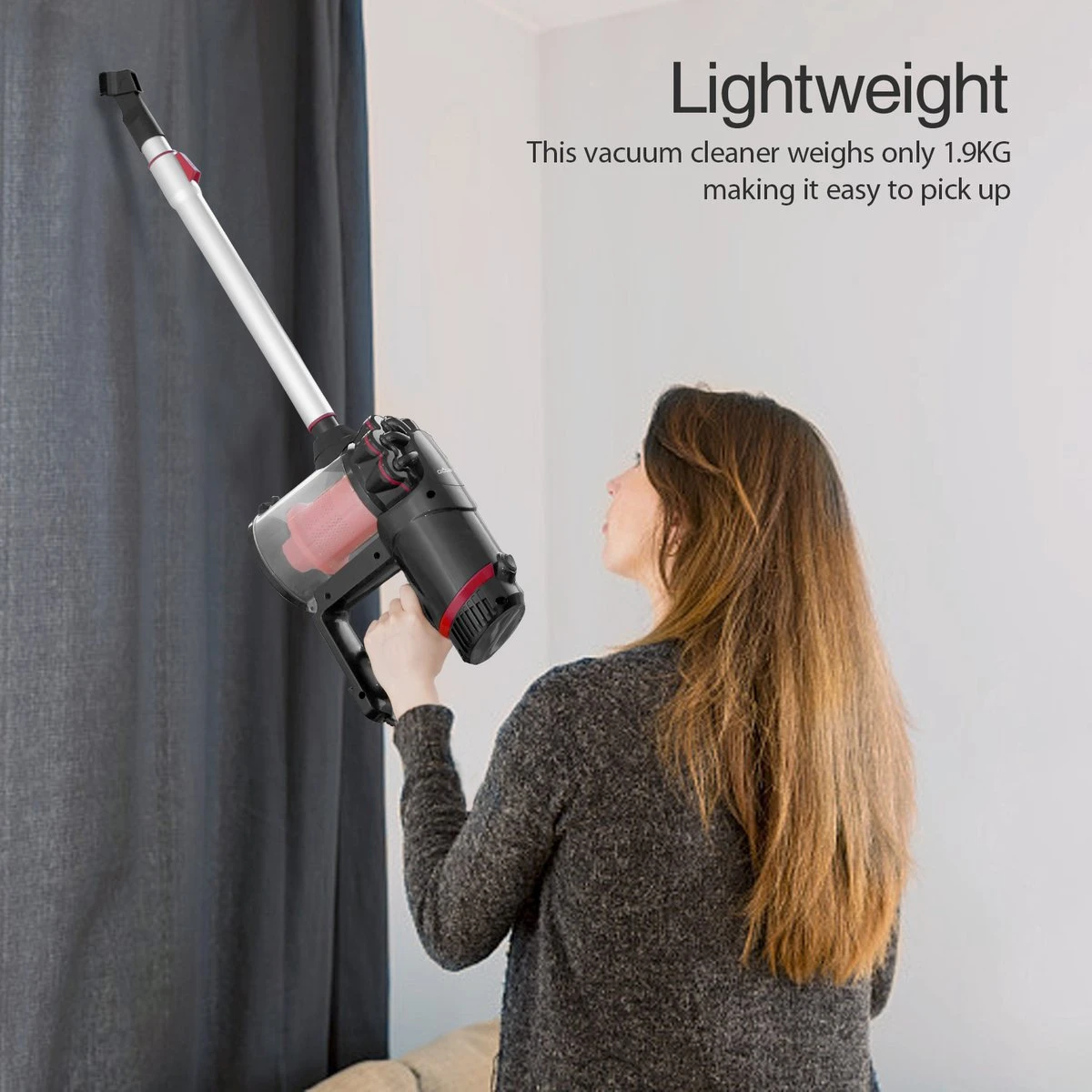 Aigostar Cyclone 33YAT - Steelstofzuiger - 3-in-1 - Met Snoer - 600W - Stofzuiger Zonder Zak - 5 Meter Kabel- Rood/zwart 9 Aigostar Cyclone 33YAT - Steelstofzuiger - 3-in-1 - Met Snoer - 600W - Stofzuiger Zonder Zak - 5 Meter Kabel- Rood/zwart - Afbeelding 7