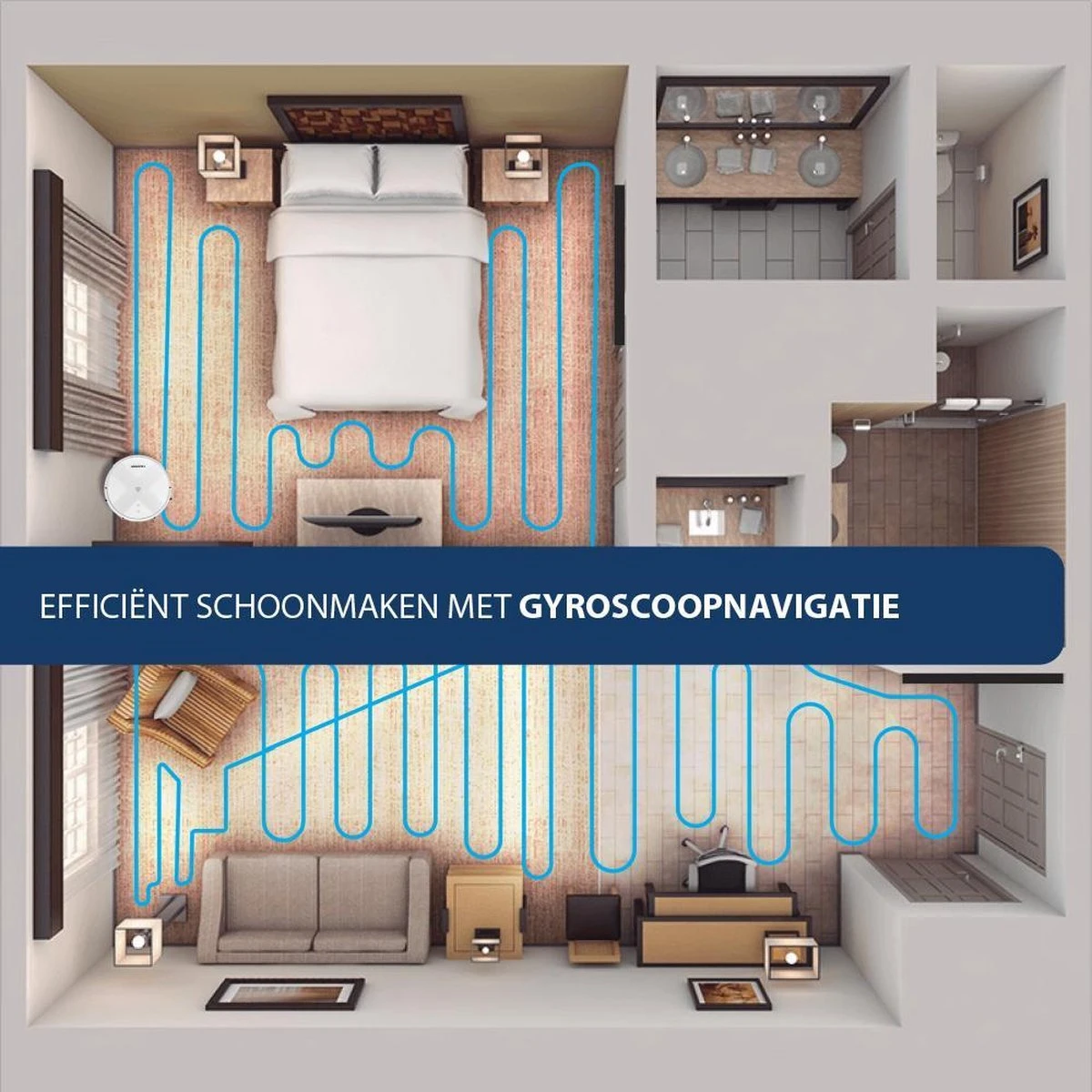 Blaupunkt Bluebot XVAC – Robotstofzuiger Met Laadstation - Met Optie Tot Dweilfunctie – Slimme Gyro Navigatie 5 Blaupunkt Bluebot XVAC – Robotstofzuiger Met Laadstation - Met Optie Tot Dweilfunctie – Slimme Gyro Navigatie - Afbeelding 3