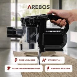 AREBOS - 2-in-1 Steelstofzuiger Draadloos - Stofzuiger Zonder Zak 200W - Kruimelzuiger - Handstofzuiger - Turboborstel Met LED - Stofzuiger Met Zak - Zwart -Reinigingsapparaten Winkel 1200x1200 545
