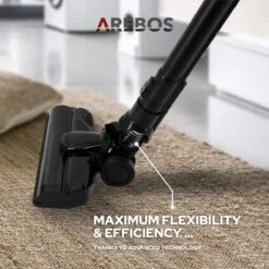 AREBOS - 2-in-1 Steelstofzuiger Draadloos - Stofzuiger Zonder Zak 200W - Kruimelzuiger - Handstofzuiger - Turboborstel Met LED - Stofzuiger Met Zak - Zwart -Reinigingsapparaten Winkel 1200x1200 549