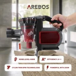 AREBOS Draagbare Accustofzuiger 2in1 Accustofzuiger Zakloos Draadloos Wandlader -Reinigingsapparaten Winkel 1200x1200 554