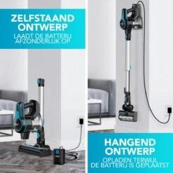 Reinico® - Stofzuiger - Vacuum Cleaner -12Kpa Krachtige Zuigstokstofzuiger - 6 In 1 Snoerloze Steelstofzuiger - 2200mAh Batterij - 440*330*190mm - Handheld - Zwart - EU-stekker -Reinigingsapparaten Winkel 1200x1200 665