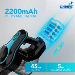 Reinico® - Stofzuiger - Vacuum Cleaner -12Kpa Krachtige Zuigstokstofzuiger - 6 In 1 Snoerloze Steelstofzuiger - 2200mAh Batterij - 440*330*190mm - Handheld - Zwart - EU-stekker -Reinigingsapparaten Winkel 1200x1200 670