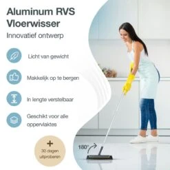 Merkloos Vloertrekker Met Steel - Perfect. Voor Vloer & Raam - Verstelbare Lengte - 180 Graden Draaibaar - Douchewisser - Vloerwisser - Verwijderbare Handgreep-130 Cm -Reinigingsapparaten Winkel 1200x1200 70