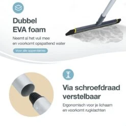 Merkloos Vloertrekker Met Steel - Perfect. Voor Vloer & Raam - Verstelbare Lengte - 180 Graden Draaibaar - Douchewisser - Vloerwisser - Verwijderbare Handgreep-130 Cm -Reinigingsapparaten Winkel 1200x1200 74
