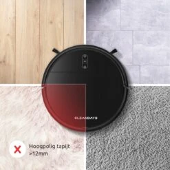 CleanDays Robotstofzuiger D2-007 Met Dweilfunctie - Met Laadstation - Dweilrobot - Huisdieren - Robot Stofzuiger - Stofzuiger Robot -Reinigingsapparaten Winkel 1200x1200 843