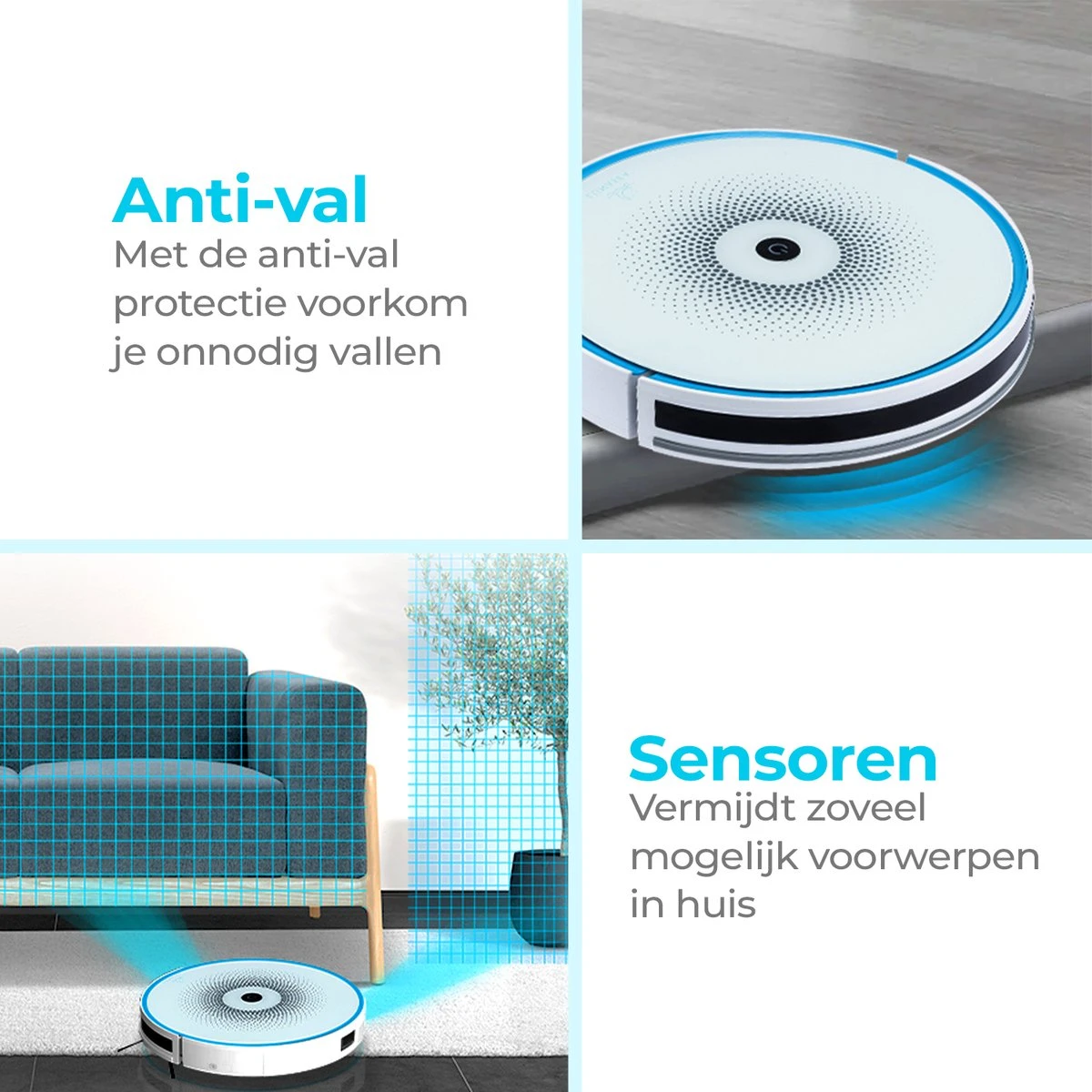 LunaSea's Robotstofzuiger - Robotstofzuiger Met Dweilfunctie - Robotstofzuiger Met Laadstation - Robot Stofzuiger - Wit 4 LunaSea's Robotstofzuiger - Robotstofzuiger Met Dweilfunctie - Robotstofzuiger Met Laadstation - Robot Stofzuiger - Wit - Afbeelding 2