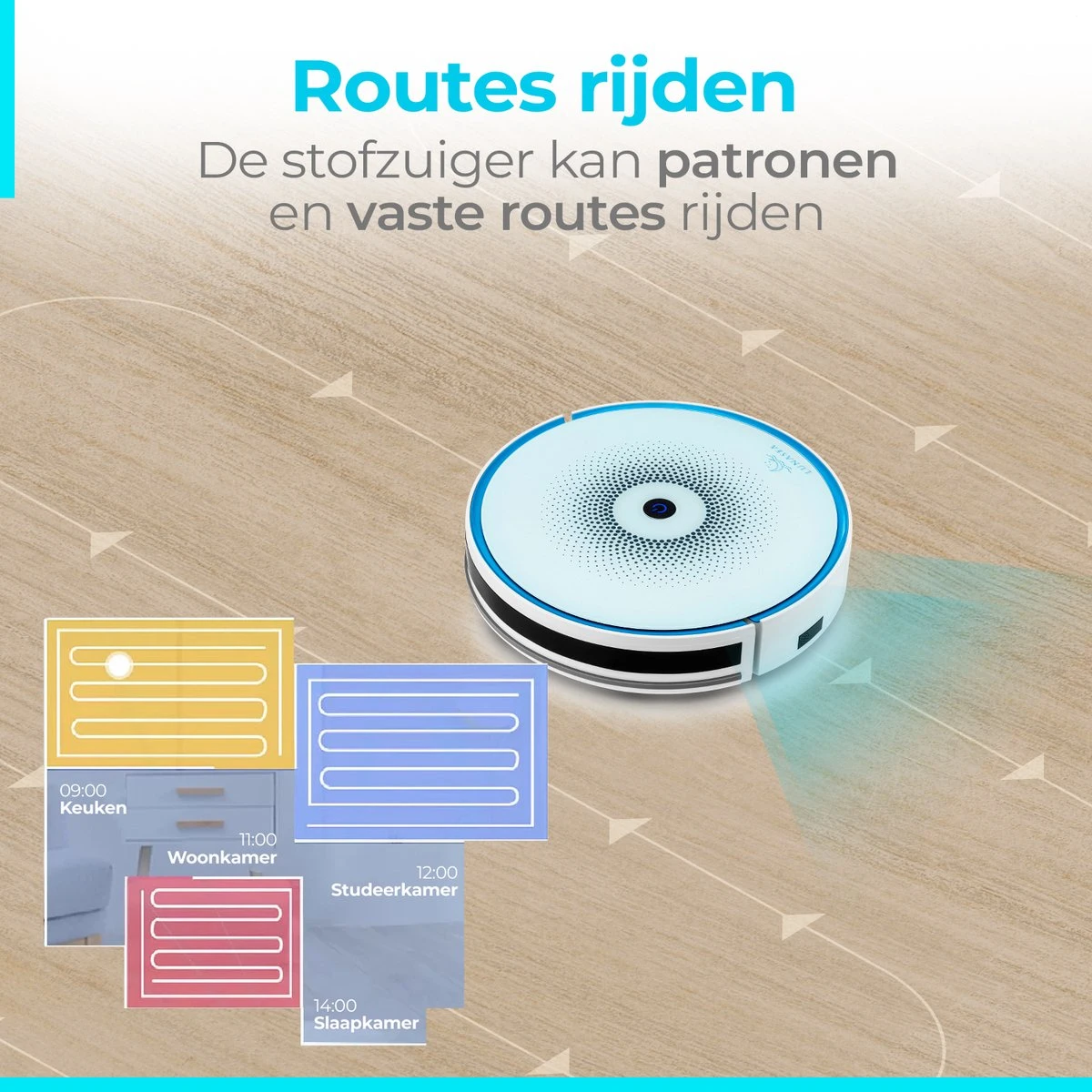 LunaSea's Robotstofzuiger - Robotstofzuiger Met Dweilfunctie - Robotstofzuiger Met Laadstation - Robot Stofzuiger - Wit 5 LunaSea's Robotstofzuiger - Robotstofzuiger Met Dweilfunctie - Robotstofzuiger Met Laadstation - Robot Stofzuiger - Wit - Afbeelding 3