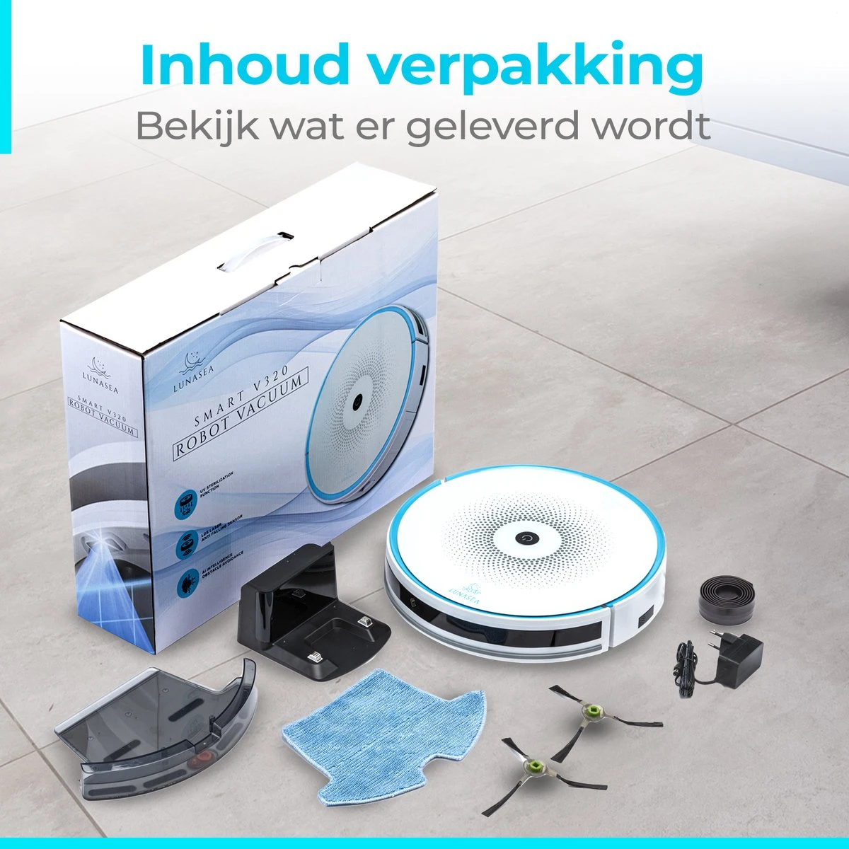 LunaSea's Robotstofzuiger - Robotstofzuiger Met Dweilfunctie - Robotstofzuiger Met Laadstation - Robot Stofzuiger - Wit 11 LunaSea's Robotstofzuiger - Robotstofzuiger Met Dweilfunctie - Robotstofzuiger Met Laadstation - Robot Stofzuiger - Wit - Afbeelding 9