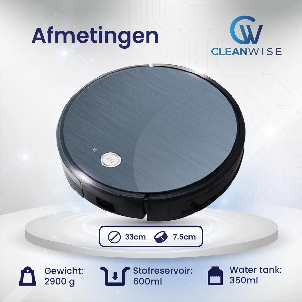 CleanWise - D5 Pro - Robotstofzuiger Met Dweilfunctie - Dweilrobot - Robot Stofzuiger - Stofzuiger Robot - Robotstofzuiger Met Laadstation 8 CleanWise - D5 Pro - Robotstofzuiger Met Dweilfunctie - Dweilrobot - Robot Stofzuiger - Stofzuiger Robot - Robotstofzuiger Met Laadstation - Afbeelding 6
