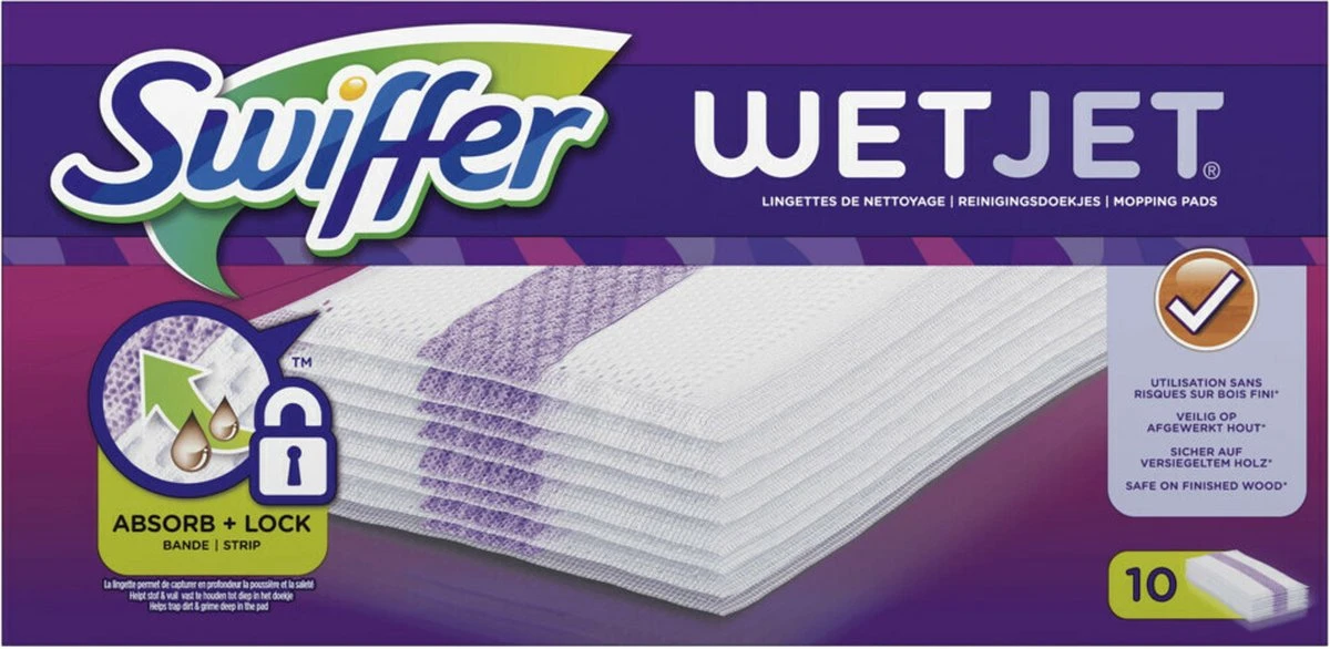 Swiffer WetJet Reinigingsdoekjes - Voordeelverpakking 8 X 10 Navullingen 10 Swiffer WetJet Reinigingsdoekjes - Voordeelverpakking 8 X 10 Navullingen - Afbeelding 8