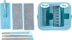 Alpina Platte Mop Met Emmer - Incl. 2 Microvezeldoeken - Voor Harde Vloeren - 360° Draaibaar -Reinigingsapparaten Winkel 1200x669