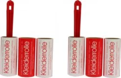 Kledingrollers - Kleefroller - Set Van 6 Stuks - 2 Houders + 4 Navulling - Totaal 48 Vel - 6 Meter