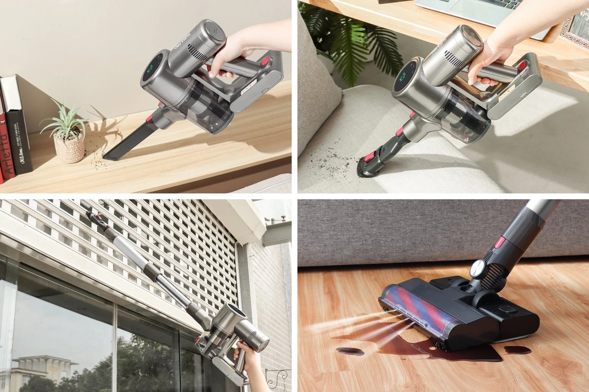 Swiss Pro+ Steelstofzuiger Met Dweil Functie - Afkoppelbare Dweil Functie - LED Display Touchscreen - 22KPA - 5 In 1 - Kruimeldief - Lange Batterijduur 10 Swiss Pro+ Steelstofzuiger Met Dweil Functie - Afkoppelbare Dweil Functie - LED Display Touchscreen - 22KPA - 5 In 1 - Kruimeldief - Lange Batterijduur - Afbeelding 8