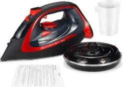 Royalty Line Draadloos Strijkijzer - Krachtig Snoerloos Strijken - Snoerloze Stoomstrijkijzer - Droogstrijkijzer - 2400W - Strijkijzer Met Stoomgenerator - 450ML Watercapaciteit - Rood -Reinigingsapparaten Winkel 1200x846 2