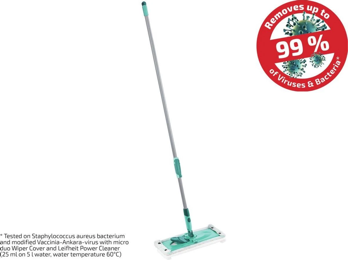 Leifheit Combi Clean Vloerwisser M - Met Telescoopsteel (80-140 Cm) - Micro Duo - 33 Cm Wisbreedte 4 Leifheit Combi Clean Vloerwisser M - Met Telescoopsteel (80-140 Cm) - Micro Duo - 33 Cm Wisbreedte - Afbeelding 2