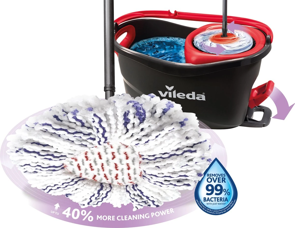 Vileda TURBO 3in1 Mop Met Zwenkkop + Pedaalemmer 6 Vileda TURBO 3in1 Mop Met Zwenkkop + Pedaalemmer - Afbeelding 4