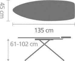 Brabantia Strijkplank D Met Hittebestendige Parkeerplaats - 135 X 45 Cm - Botanical -Reinigingsapparaten Winkel 1200x971 4