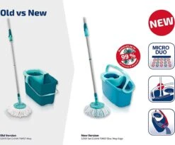 BERKATMARKT - Leifheit Set Clean Twist Disc Mop Ergo Wastafels, Emmer En Dweil, Eenvoudig Te Bedienen, Microvezel Mop En Telescoopsteel -Reinigingsapparaten Winkel 1200x998