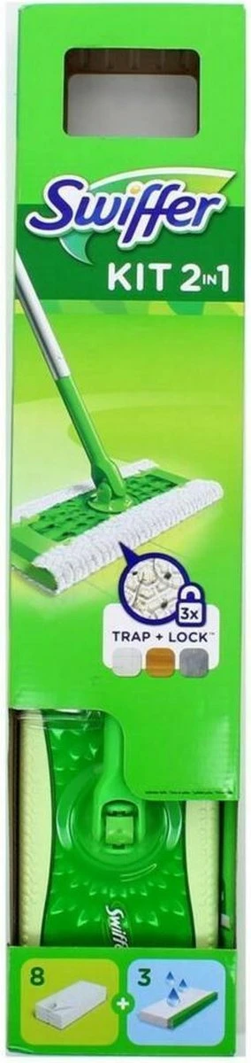 Swiffer Starterskit Vloerwisser Met 8 Stofdoeken En 3 Natte Doeken 3 Swiffer Starterskit Vloerwisser Met 8 Stofdoeken En 3 Natte Doeken