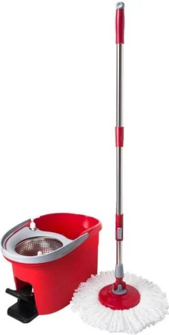 Merkloos Decopatent® Vloermopsysteem Met Emmer En Pedaal - Mop Set - Schoonmaken Van Vloer - Vloermop Dweil Met Dweilemmer En Lange Steel -Reinigingsapparaten Winkel 608x1200