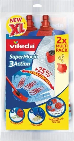 Vileda Vervanging SuperMocio 3 Action - Navulling Voor De Vileda SuperMocio - 2 Stuks -Reinigingsapparaten Winkel 635x1200