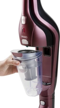 PRIMO PR508SV Stofzuiger Zonder Zak - 2-in-1 Steelstofzuiger Draadloos - Kruimelzuiger - HEPA Filter - Bordeaux -Reinigingsapparaten Winkel 665x1200
