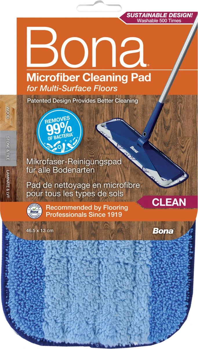 Bona Microfiber Cleaning Pad - Microvezel Reinigingspad - Vervangingsdoek - 42 CM - 500 X Wasbaar - 1 Stuk 3 Bona Microfiber Cleaning Pad - Microvezel Reinigingspad - Vervangingsdoek - 42 CM - 500 X Wasbaar - 1 Stuk