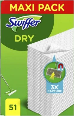 Swiffer Vloerreiniger - Droge Vloerdoekjes - Navullingen - Vangt En Houdt Stof Vast - Voordeelverpakking 3 X 51 Stuks -Reinigingsapparaten Winkel 764x1200