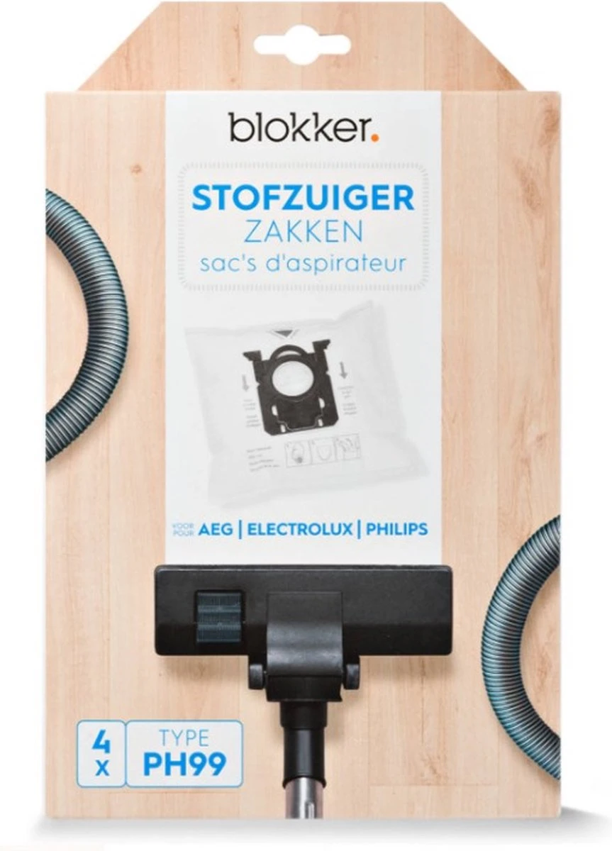 Blokker - Stofzuigerzak - Voor AEG, Electrolux, Philips Diverse Modellen - Doos A 4 Zakken 3 Blokker - Stofzuigerzak - Voor AEG, Electrolux, Philips Diverse Modellen - Doos A 4 Zakken