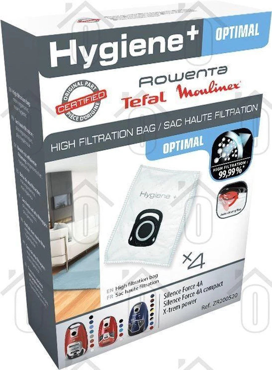 Rowenta Hygiëne+ ZR2005 - Stofzuigerzakken - 4 Stuks 4 Rowenta Hygiëne+ ZR2005 - Stofzuigerzakken - 4 Stuks - Afbeelding 2