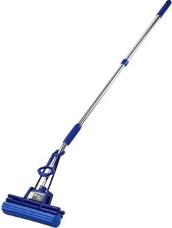 Magic Mop Vloerwisser - Dweilsysteem Zonder Wringen - Inclusief Telescoopsteel 150 Cm - Blauw