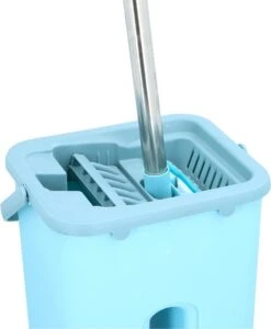 Alpina Platte Mop Met Emmer - Incl. 2 Microvezeldoeken - Voor Harde Vloeren - 360° Draaibaar -Reinigingsapparaten Winkel 989x1200 1